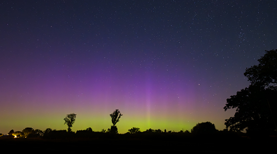 Polarlichter über dem nördlichen Schleswig-Holstein